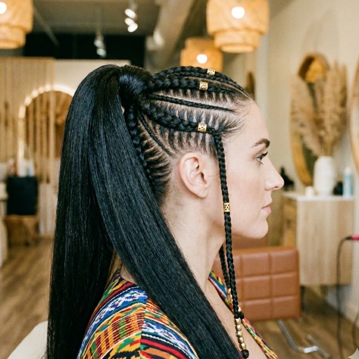 Tresse collé avec extension