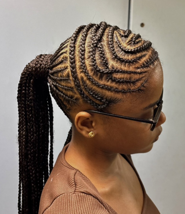 Ponytail braids with bang