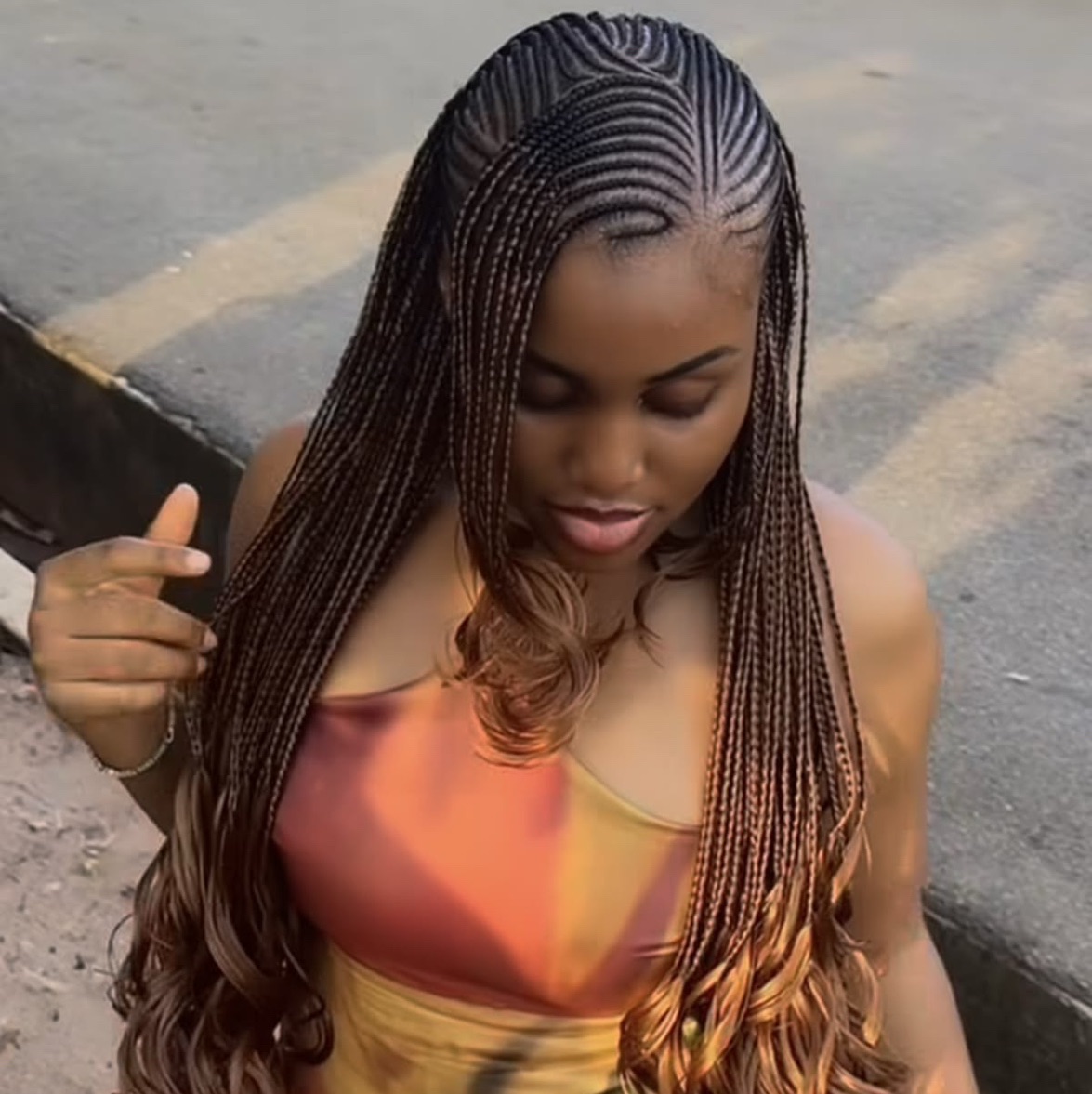 Fulani braids inspo French curl